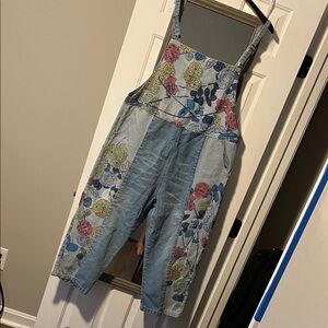 Floral Denim Jumpsuit